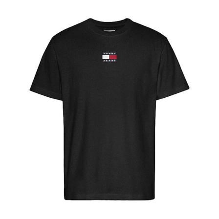 Tommy Hilfiger, Camiseta badge tee Czarny, Mężczyzna, Rozmiar: M