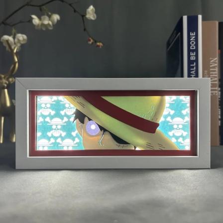 3d Anime LED Ljuslåda One Piece Gear Femte Solguden Nika Luffy Zoro Action Figur Leksaker Rumsdekoration Bordslampa Barn Present B RGB Color Light