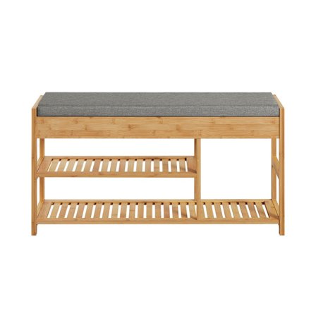 SoBuy træ skohylde med 2 skuffer 89.99x30x45.01cm, klassisk FSR47-N