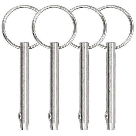 Snabbkopplingsstift Bimini Toppstift, Diameter 1/4 tum (6,3 mm), Totallängd 2,56 tum (65 mm), Marin 316 S