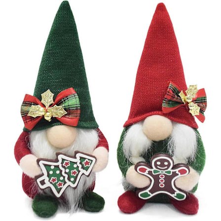 SBSG Julenisser Plysj med Pepperkake, Håndlagde Jule Tomte Svenske Nordiske Røde Grønne Nisser Figurer Klassiske Navidad Alvegaver Noel Ornamenter f