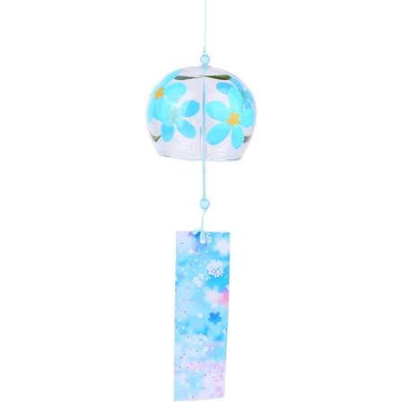 Romantisk lille vindklokke glas vedhæng til udendørs eller indendørs dekoration (Blåklokke)
