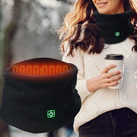Elektrisk opvarmet snood nakkevarmer fleece halstørklæde vinter termisk USB opvarmning tørklæder rør