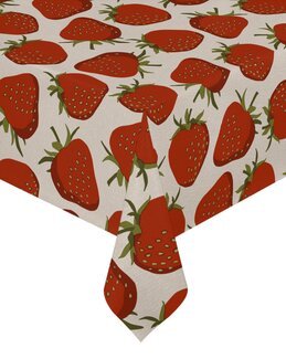 Voksduk Jordbær Metervare Lin - Linea