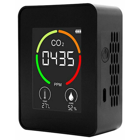 Innendørs bærbar CO2-detektor, multifunksjonell termohygrometer, digital luftdetektor for hjemmet, smart luftkvalitetsanalysator, innendørs 