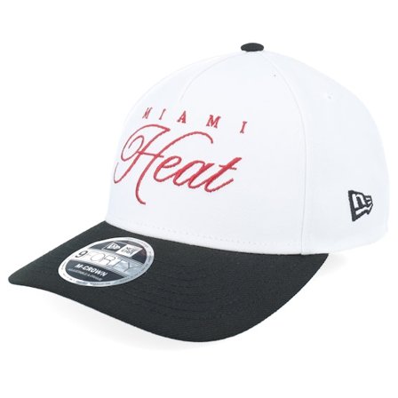 New Era - NBA Weiss Adjustable Cap - Miami Heat NBA Draft 9FORTY M-Crown White/Black A-Frame Adjustable @ Hatstore