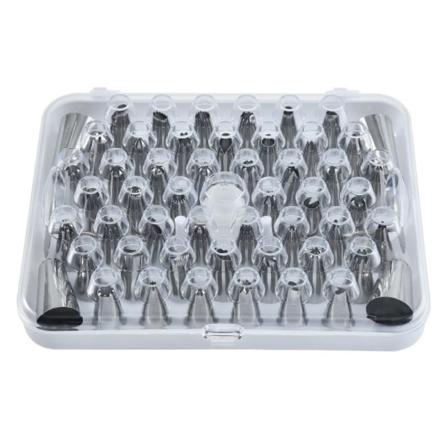 52 kpl Piping Tips Set ruostumattomasta teräksestä valmistettu kuorrutuskakku 52 pcs