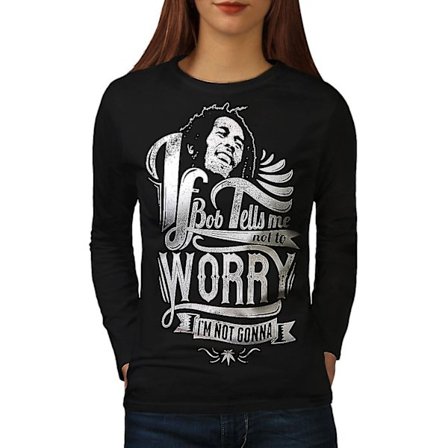 Bob Marley Oroa dig inte, långärmad T-shirt för kvinnor