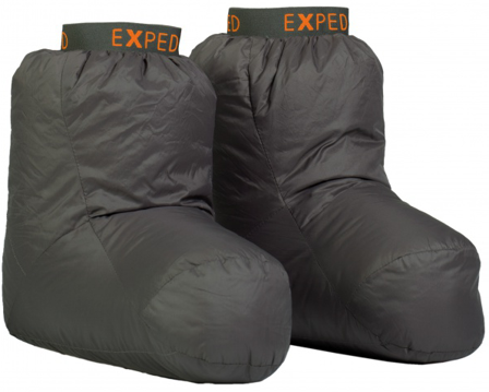 Exped Down Sock tossut, tummanharmaa