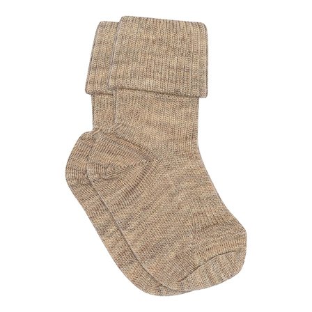 MPkids Wool Rib Baby Socks Light Brown Melange 15/16, Børn & Forældre, Børnetøj, Babysokker