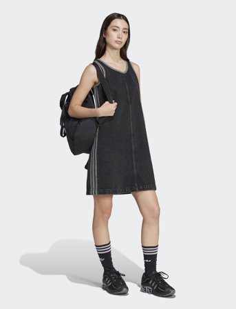 adidas Originals Denim 3S Dress - Black - XS