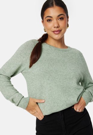 ONLY - Lesly Kings L/S Pullover - Basil - Kläder - - Bubbleroom