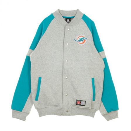 Majestic Filatures Sweatshirt College NFL Jeiter Fleece Letterman Jakke Miadol Grå, Herre
