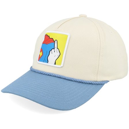 BOOM - Beige adjustable Lippis - Super Fu Patch Rope Stone/Light Blue Golfer A-Frame Adjustable @ Hatstore