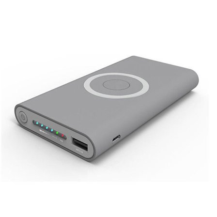 DIY Power Bank-fodral Typ C Trådlös Laddning 10000mah Litiumjonbatteri Kit Grå
