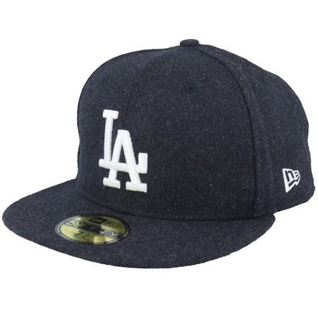 New Era - MLB Noir fitted Casquette - Los Angeles Dodgers Melton 59FIFTY Black Fitted @ Hatstore