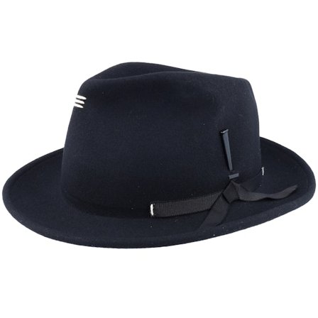 Bailey - Negro fedora Sombrero - Erler Black Fedora @ Hatstore