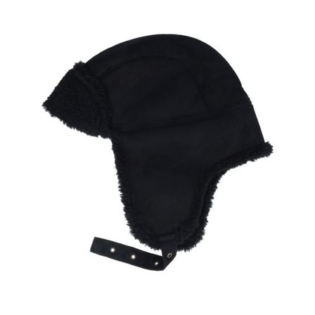 Seeberger - Svart trapper Beanie - Faux Fur Chapka Black/Black Trapper @ Hatstore