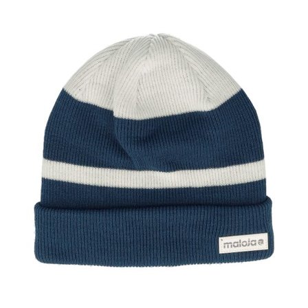 Maloja - Blå cuff Beanie - Vittorio Knit Beanie Glacier Milk Multi Cuff @ Hatstore