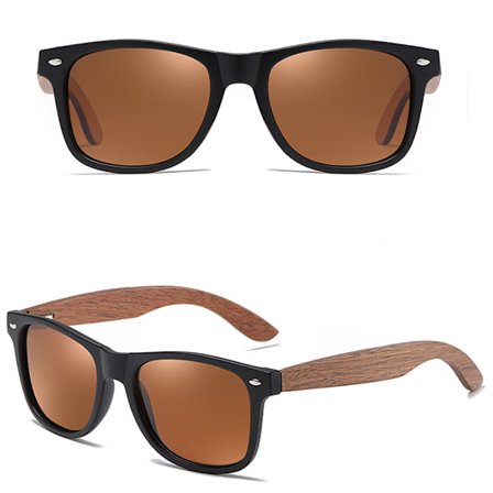 Polariserte Valnøtt Tre Solbriller