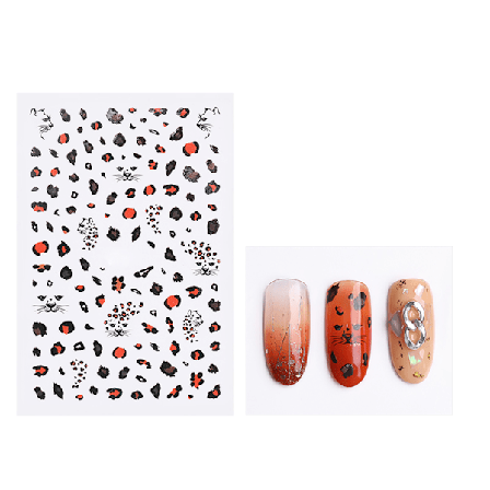 Leopard Print Manikyr Klistremerke 3D Stereo Matt Nail Art Dekorasjon Tilbehør (3200)