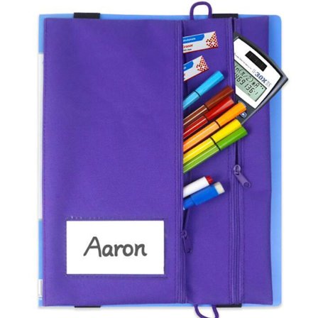 Dubbelfickpennfodral med dragkedja