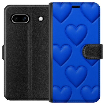 Kompatibel Tegnebogsetui til Google Google Pixel 7a Blå Hjerter
