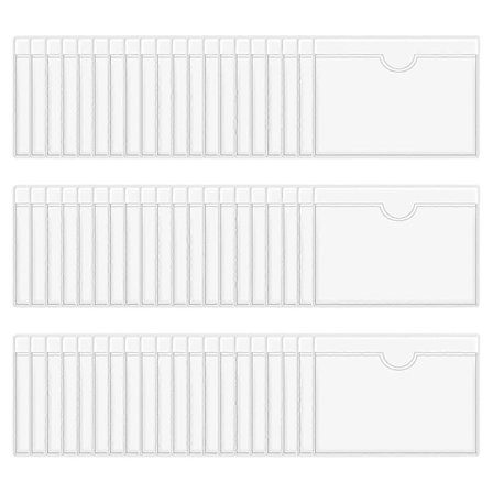 60 stk. Selvklebende Etikettlommer Kortlommer Klar Bibliotekkortlommer med Åpen Topp