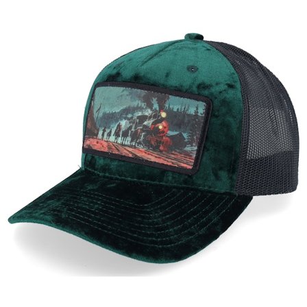 Calza Pennello - Zelená trucker Kšiltovka - Western Outlaws & Cowboys Velvet Green/Black A-Frame Trucker @ Hatstore