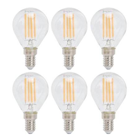 6 stk. E12 LED Globe Pærer 4W G45 Vintage Filamentlampe Klart Glass Varmt Lys Hjemmeinnredning 110V-Perfekt
