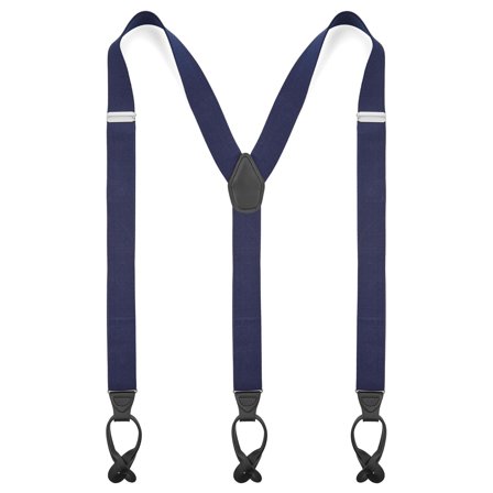 Bretelle blu con fermaglio doppio per bottoni XL per uomini - Bretelle per bottoni