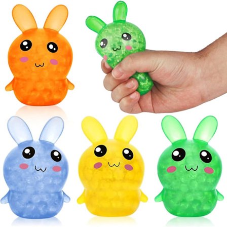 Påskehare stressbold legetøj, påskegave til børn, påskekurvsfyld, kanin klemmelegetøj, egnet til påskefestgaver til børn