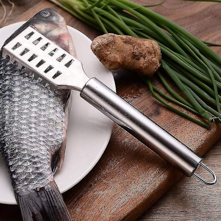 Fiskeskjellskrape i rustfritt stål
