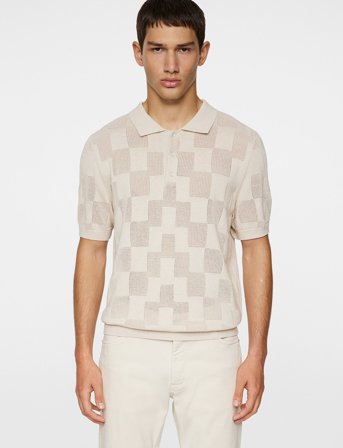 J. Lindeberg Reymond Stacked Bridge Polo - Cream - XXL