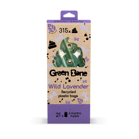 Green Bone - Refill Wild Lavender biologisk nedbrytbare hundeposer Grønn 315 poser - Hund - ZOO.no