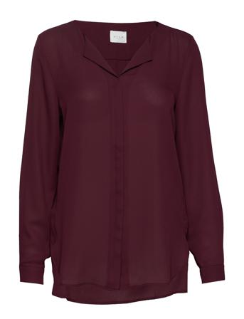 Vilucy L/S Shirt Bluse Langermet Rød Vila