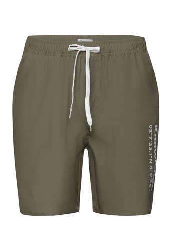 Swim Shorts With Elastic Waist And Badeshorts Kakigrønn Knowledge Cotton Apparel*Betinget Tilbud