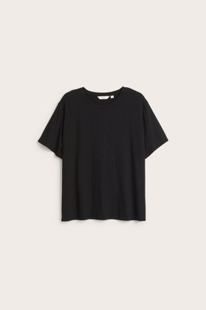 Kappahl | Ribbestrikket T-skjorte Svart 2XL | Svart