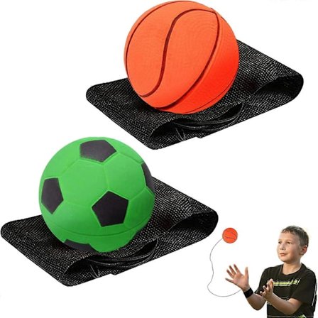 Gummibollar med band, 2 stycken elastiskt rep returboll gummiband med handledsrem för sport