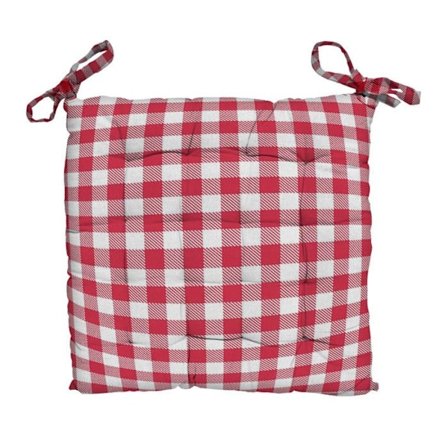 Vadderat stolsöverdrag i bomull 40x40x5 cm VICHY, av Soleil d'Ocre