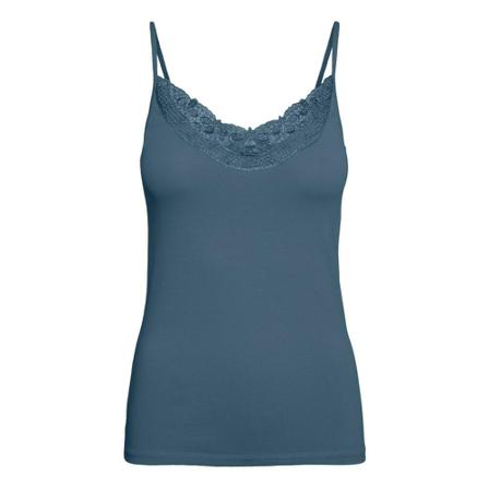 Vero Moda, tank top Lace Blauw, Dames, Maat:XS,polyester,print