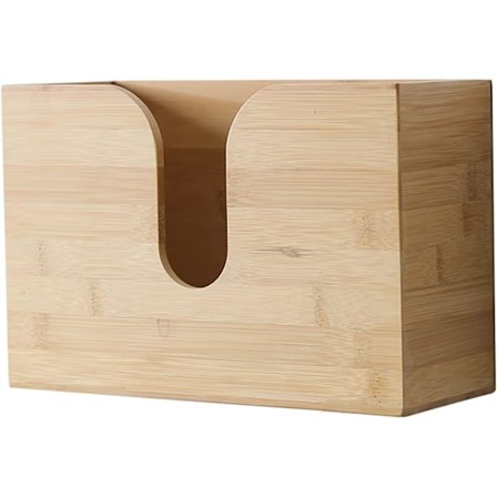 Bambus Papirhåndklæde Dispenser, Multifunktionel Vægmonteret Papirhåndklædeholder, Foldbar Håndklæde Dispenser, Foldeservietter, Tissue Box (S)