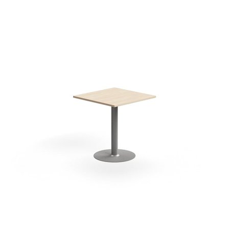 Bord ALVA, 700x700x720 mm, förankringsbart, högtryckslaminat, silver/björk
