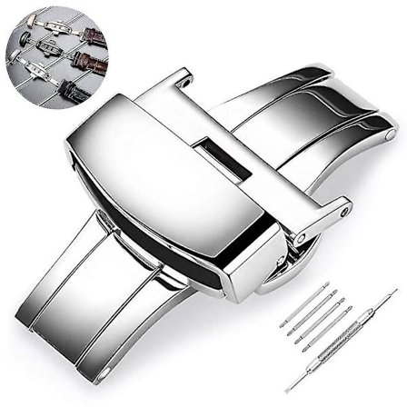 Ruostumattomasta teräksestä valmistettu taittolukko - Musta, Hopea, Ruusukulta - Rannekkeen leveys (18mm, 20mm)