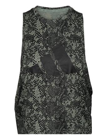 W Icns Aop T Top Ærmeløs Top Sort Adidas Performance