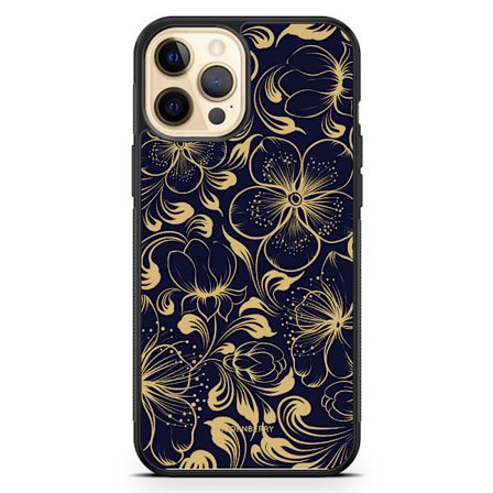 Bjornberry Hårdskal iPhone 12 Pro Max - Mörkblå Blommor