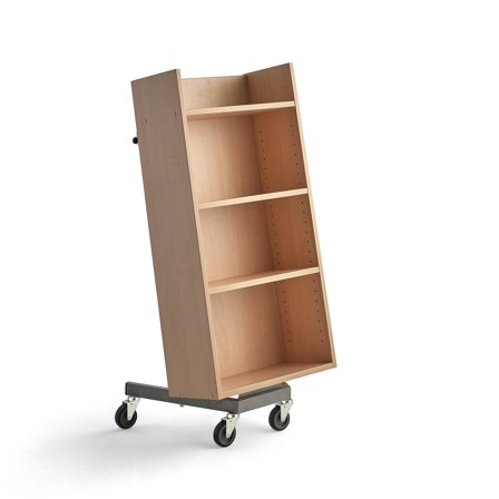Bücherregalwagen LIBER, 540x480x1100 mm, Birke