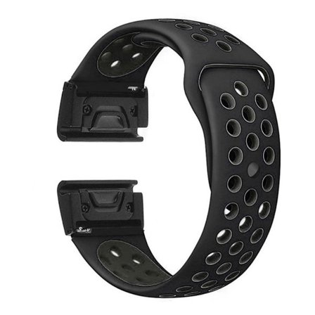 Garmin Fenix 5 tvåfärgat klockband av silikon - Svart