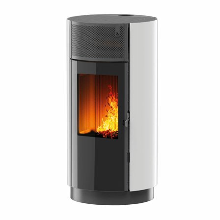 Stufa a pellet Girolami Round 9 8 kW ad aria WiFi - Bianco