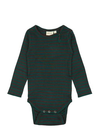 Petit Piao Body L/S Modal Striped - Green - 56